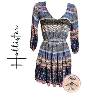 Hollister LAST CHANCE SALE Blouson Fit And Flare Boho Mini Dress